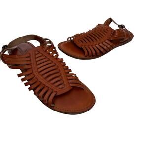 American Eagle Woven Brown Strappy Huaraches Sandals size 9